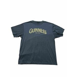Guinness est. 1759 t shirt Vtg Beer Irish Label Dublin Ireland Gray Tee
